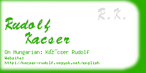 rudolf kacser business card